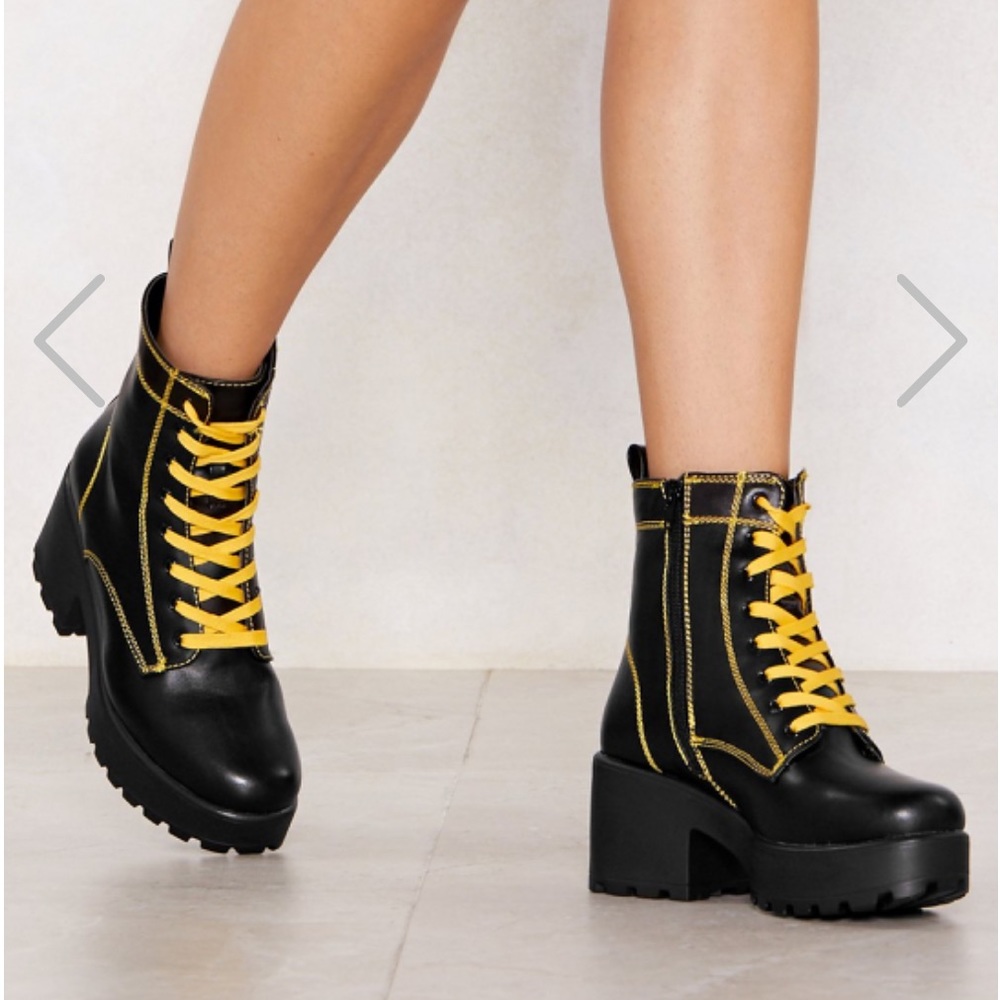brand new yellow platform boot